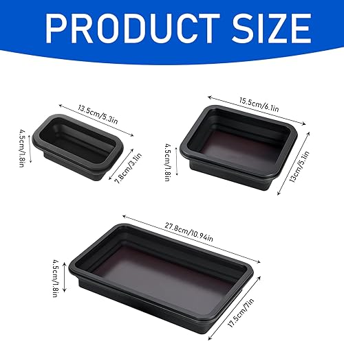 3 Pezzi Vassoio Magnetico Vassoio Pieghevole, Accessori da Officina per Piccoli Bulloni, Viti, Dadi, Rondelle e Altri Strumenti di Piccole Parti, Vassoio in Silicone Porta Attrezzi (Nero) - Honorern