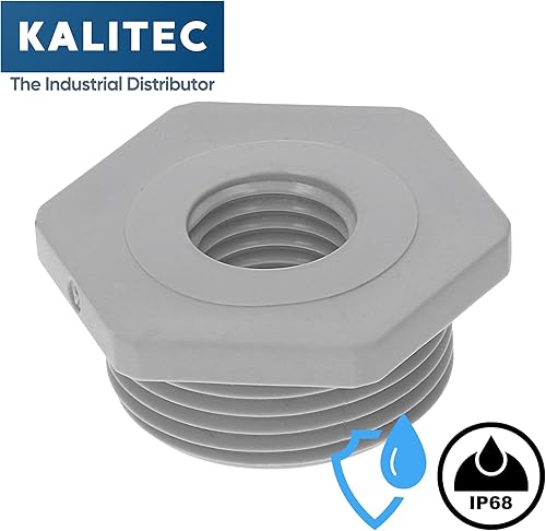 G6252000 Riduzione M25/M20 Plastica Grigio Chiaro I Riduttore Pressacavo esagonale I M20 Filettatura interna I M25 Filettatura esterna I IP68 - Honorern