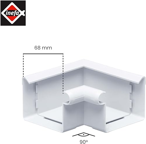 INEFA angolo di apertura di 90 °, scatolare, all'interno perlina, plastica 68mm Grigio - Honorern