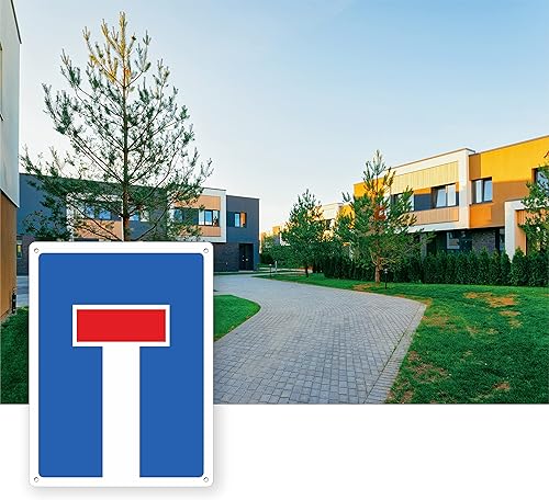 STRADA SENZA USCITA | Cartello in Alluminio per esterno metallo resistente spessore 3 mm (Cm 20x30, Strada senza Uscita) - Honorern