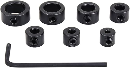 Arresto di profondità per trapano, set di 7 anelli di arresto di profondità, regolatore di posizione, posizionatore, localizzatore HSS con chiave a brugola, per trapano, lavorazione del legno, 3-12 mm - Honorern