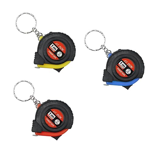 3 Pezzi Misura Di Nastro con Portachiavi 1M Mini Metro a Nastro Retrattile metro portachiavi Con scale metriche e imperiali Nastro di Misurazione Portatile Piccolo (3 colori) - Honorern