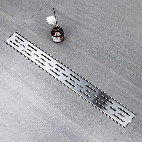 Scarico Doccia a Pavimento, Linee Corte Scarico Doccia 50 cm, Canalina Scarico Doccia in Acciaio Inox con Sifone e Filtro - Honorern