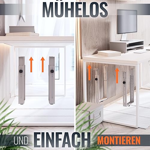 Supporto PC scrivania TRH02-S Montaggio della Case sotto Tavolo Computer sottoscrivania Salvaspazio Fisso Regolabile Colore Argento - Honorern