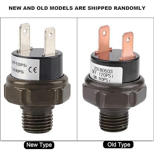 pressostato compressore + Interruttore di Pressione Pressostato d'aria Automatico Universale 12V Interruttore di Controllo Pressione d'aria 90-120Psi 120-150Psi 125-200Psi(90120 PSI) - Honorern