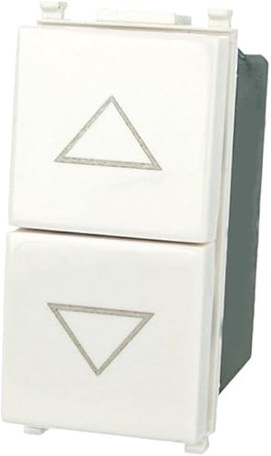 4 Pezzi Pulsante doppio INTERBLOCCATO sali e scendi 10A per tapparelle serranda compatibile con Vimar Plana colore Bianco incasso presa a muro confezione 4 pz - Honorern