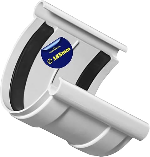Connettore per Grondaia Acqua Piovana con Diametro 185 mm Realizzato in PVC - Garanzia di 10 Anni - MONTERAL - Honorern