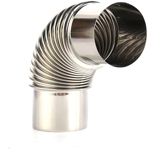 Yuanpgky Tubo a gomito per canna fumaria a 90 gradi, in acciaio inossidabile, curva a gomito a 90 gradi, tubo per stufa a 90 ° (80 mm) - Honorern