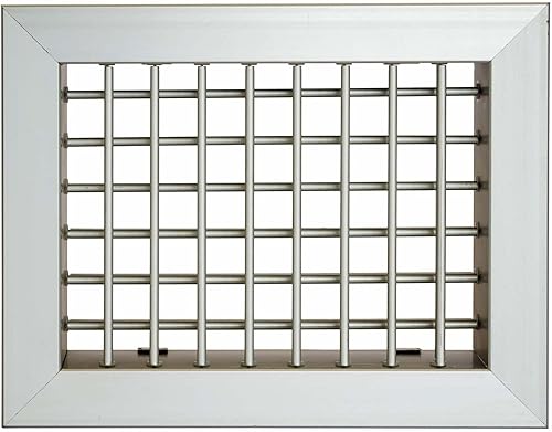 Bocchette e Griglie di mandata in Alluminio Alette Orientabili Varie Misure (200x100 mm, Argento) - Honorern