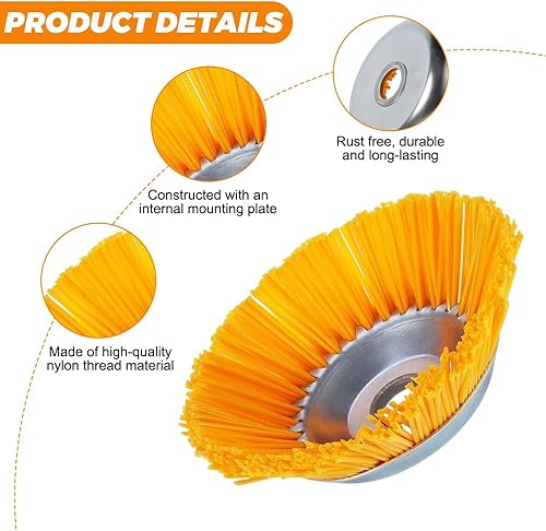 Spazzola per Decespugliatore, 200 x 25 mm Testina Decespugliatore in Nylon, Spazzola per Erbacce per Rimozione di Muschio - Honorern