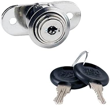 Gedotec Serratura a cilindro a pressione | 1 set di serratura con chiave e materiale di fissaggio per porte scorrevoli | Acciaio Nichelato – D 19 mm | Con chiave e accessori – push lock | 1 Set - Honorern