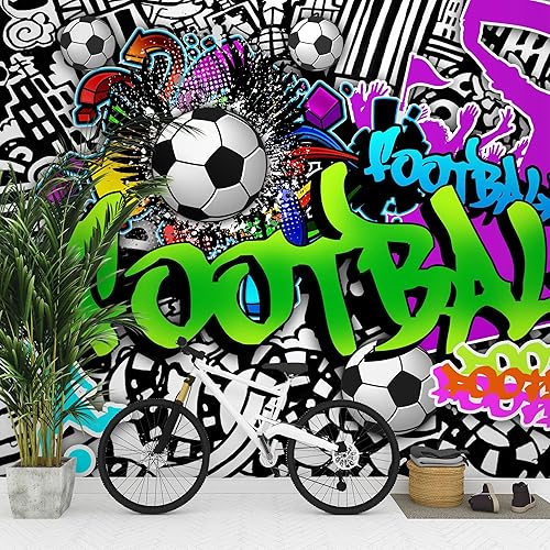 Runa Art Carta da parati fotografica 396 x 280 cm Stadio di calcio | Vello Decorazione Murale Soggiorno Camera Da Letto | Manifattura tedesca | verde giallo 9049012b - Honorern