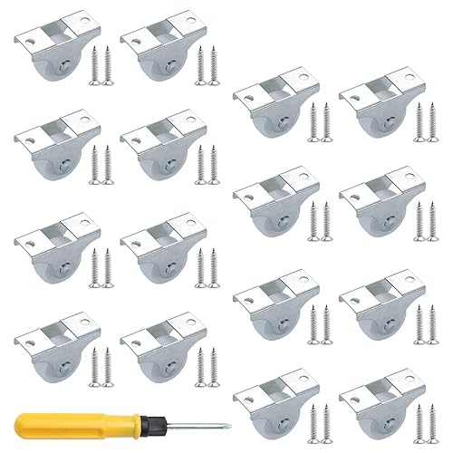 Yingcen 16 Pezzi Piccola Ruota Rotelle per Mobili Set di Ruote con Cacciavite e Viti per Carrello, Sedia, Mobili - Honorern