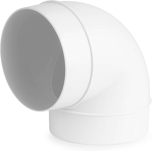 Gomito Del Tubo Di Ventilazione 90/45 Gradi, Connettore a Curva Per Tubo Tondo di Ventilazione Per Tubi 100/125/150 mm, Condotto di Ventilazione in Plastica PS, Connettore Del Tubo di Raccordo - Honorern