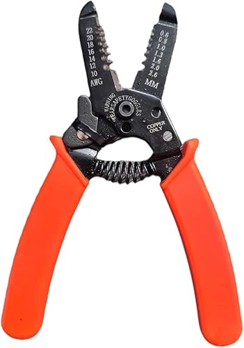 Pinza Per Capicorda Spellafili Elettrici, Pinza Elettricista Multifunzione per Spellafili Filo di Rame, Spiaggiato e Multi-core Filo da 0,6-2,6 MM, 16 MM di Lunghezza, Rosso - Honorern