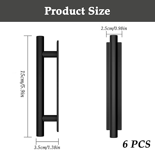 6 Pezzi Porta Scorrevole Adesive Plastica Maniglie per Mobili Maniglie Autoadesive Nere per Mobili da Cucina Multiuso Maniglie per Armadi da Cucina per Porte e Finestre Armadi Cassetti - Honorern