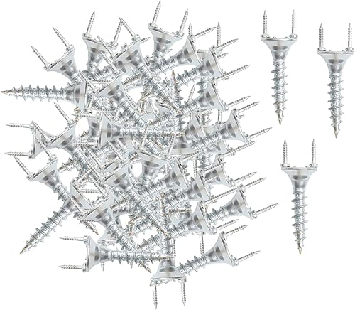 50x Viti Viti a doppia estremità Viti Chiodi senza saldatura Tassello in legno Vite per battiscopa da parete di fondo, 3,5mm - Honorern