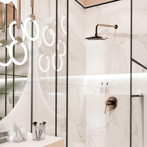 Rubinetto doccia da incasso, Vintage Miscelatore Doccia Ottone Con Miscelatore Rubinetto doccia da Muro Ceramica Sistema doccia Set - Honorern