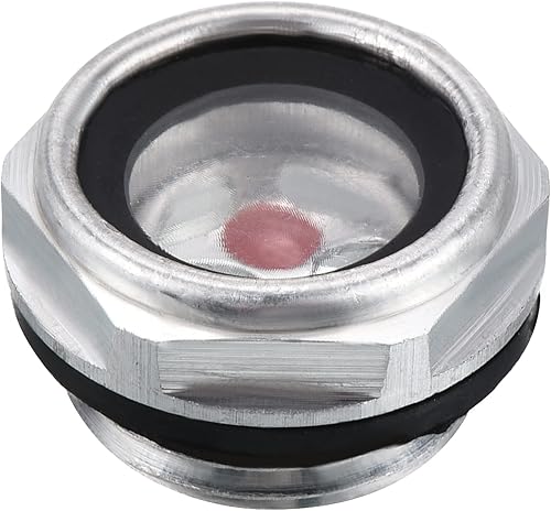 1/2PT Maschio Filettato Aria Compressore Olio Livello Vetro Raccordi x 1 Pezzo Trasparente Olio Sight Vetro con O-ring per Olio Lubrificato Compressori - Honorern