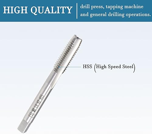 H2 Sinistra Filettatura Metrico Macchina Maschiatura x 1pz 3 Flauto HSS per Maschiatura Macchina, [M8 x 1.25] - Honorern