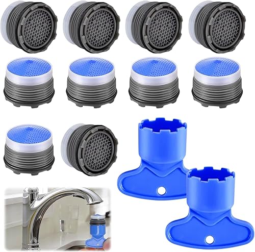 MAEXUS 10 aeratori per rubinetti, aeratori integrati, perlatori per rubinetti, risparmio d'acqua, facile installazione, compatibile con la maggior parte dei rubinetti, con 2 chiavi inglesi (M16,5) - Honorern