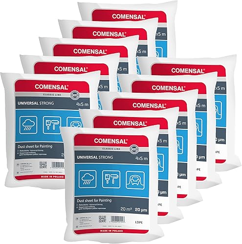 Set da 5 Teli per Imbiancare 5,5 μm - Telo Protettivo per Pittura - Pellicola di mascheratura - Teli Plastica per Coprire Telo - Made in EU - 4x5m - Honorern