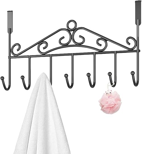Povanjer Ganci sopra la Porta - Appendiabiti per Porta Resistente a Forma di Gatto con 7 Ganci | Appendiabiti da Porta per Vestiti, Cappelli, Asciugamani, Ganci da Porta per Soggiorno, Bagno, Camera - Honorern