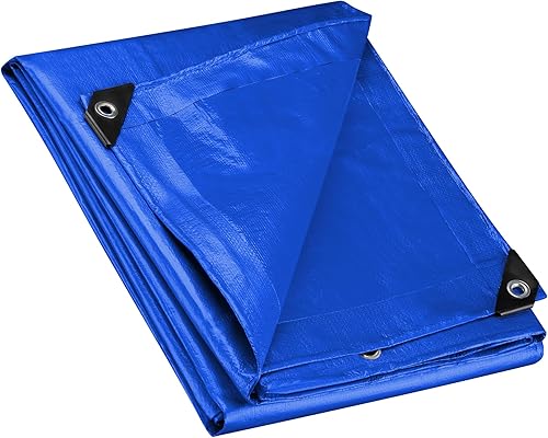 Wiltec Telone occhiellato blu 3 x 4 m resistente alle intemperie e a raggi UV, impermeabile, robusto telo di protezione in poliestere 240 g/m² con rivestimento in PVC - Honorern