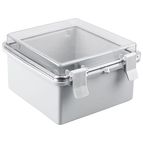 Scatola di derivazione impermeabile: 150 x 150 x 90 mm, resistente alle intemperie, scatola di derivazione esterna, IP65, impermeabile con coperchio trasparente apribile, guarnizione - Honorern