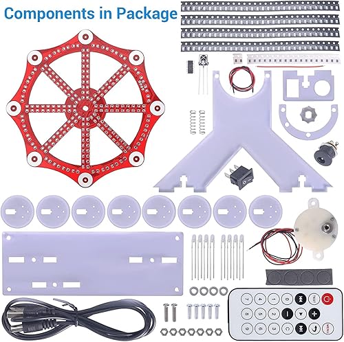 DONGKER Kit di Saldatura Modello di Ruota Panoramica Fai-da-Te, Kit di Pratica di Luci a LED Colorate, Kit di Progetto di Saldatura per Studenti e Appassionati Pratica - Honorern