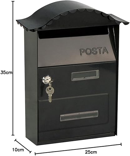 10006PN - Cassetta Postale Modello 'GLORY' di Colore Antracite. Dimensioni: 350x250x100mm. - Honorern