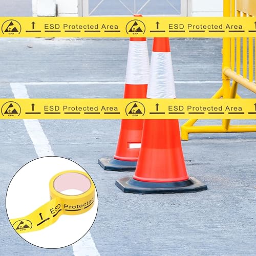1 Rotolo Nastro Adesivo Di Avvertimento Antistatico Esd Etichette Nastro Di Avvertenza Di Sicurezza Adesivo Di Avvertenza Autoadesivo Per Segnalazione Di Area Sensibile Alla Statica - Honorern