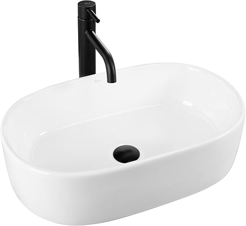 Lavabo da Appoggio Alma Lavandino Bagno 360 x 570 x 150 mm in Ceramica (Bianco) - Honorern