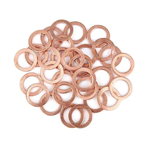 Rame Rondella 14 x 20 x 1.5mm Piatto Sigillante Guarnizione anellos (Set di 30) - Honorern