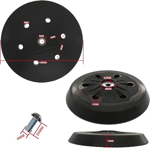 2x 150mm Gancio Loop Supporto Pad 6 fori Compatibile con DeWalt D26410 Compatibile con Metabo SX E 425 XL SX E 450 Duo SXE 450 TurboTec Levigatrice - Honorern