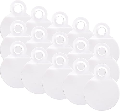 ATTACCAGLIE in PVC - PVC rigido ultra RESISTENTE - Adesivo appendi Quadro - Forma TONDA - Colore Bianco con gancio - 1 confezione da pezzi: (30) - Honorern
