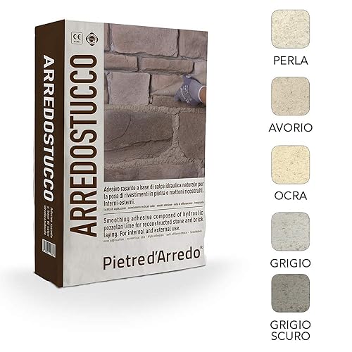 ArredoStucco, malta naturale colorata per la stuccatura di rivestimenti in pietra e mattoni ricostruiti (Ocra) - Honorern