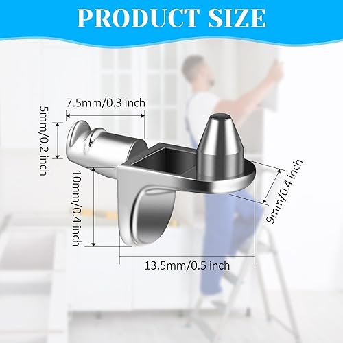 20 Perni Per Mensole Mensola Armadio, 5mm Staffe Supporti Tasselli per Vetro Mobili, Placcato Nichel Reggimensola, Poggia Mensola Pioli per Ripiano Metallo Vetrine Dispensa Scaffalature (A) - Honorern