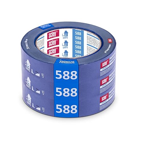 nastro di carta, Larghezza 25mm, Lunghezza 50m, 3 pezzo, nastro carta imbianchino, nastro adesivo carta, nastro mascheratura, nastro adesivo blu, Serie *588*, A0303-885025 - Honorern