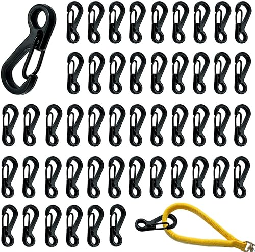 Mini Moschettoni a Molla 50 Pezzi Mini Moschettone Portachiavi Mini Moschettone Ganci Moschettone pPiccolo Mini Moschettone Mini Moschettone Gancio per Arrampicata e Arrampicata - Honorern