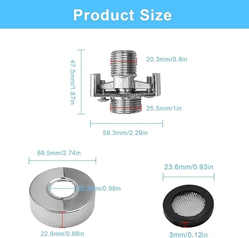Raccordo Eccentrico Rubinetto Regolabile, Universale Raccordo Eccentrico Rubinetto, Vite Eccentrico con Copertura Decorativa e Vite Eccentrica, per L'installazione Rubinetteria - Honorern