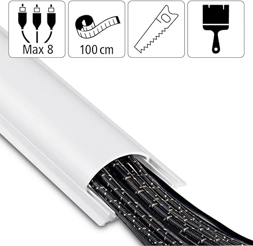 HAMA Canalina Passacavo Semicircolare, 100 cm, Bianco - Honorern