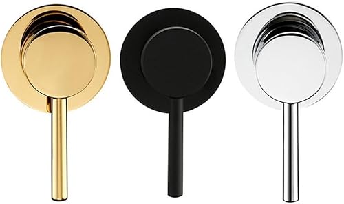 Manopole per doccia, montaggio a parete, per bagno, con miscelatore a scomparsa, valvola di controllo, maniglia per doccia (nero) - Honorern