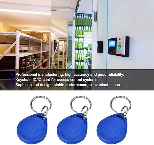 Nuova chiave di identificazione RFID di prossimità per controllo accessi (blu), portachiavi riscrivibili portachiavi per controllo accessi porta, confezione da 100 (ID Card) - Honorern