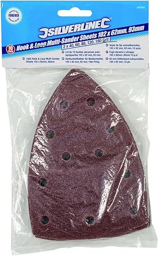 Silverline 427816 Fogli Abrasivi a Strappo 102 x 62 mm, 93 mm, 25 Pezzi - Honorern
