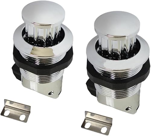 2 chiavistelli a pulsante, chiusure a pressione per configurazioni perpendicolari di porte, chiavistelli a pressione per chiudere, pomelli per conservare a filo (argento) - Honorern