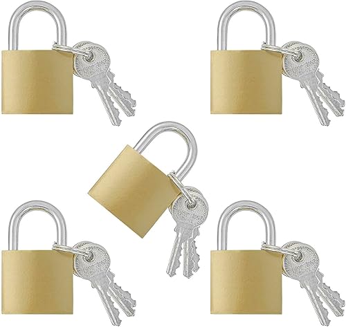 5 Pezzi 32 mm Lucchetto,Mini Lucchetto con Chiave,Metallo Piccolo Lucchetto per Valigie,Armadietti,Bagagli,Borse da Viaggio,Zaino - Honorern