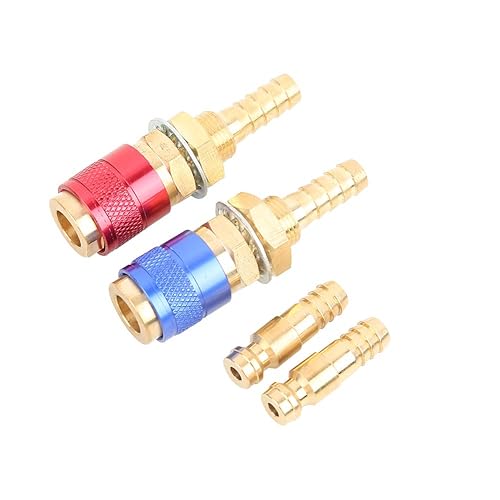 Connettore Rapido per Adattatore per Gas e Raffreddato Ad Acqua, Connettore Rapido per Gas da 2 Pezzi da 8 Mm, Set di Connettori Rapidi Rosso e Blu, Utilizzato per Torcia per Saldatore MIG TIG - Honorern