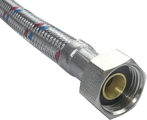 C51087 - Tubo di alimentazione sanitaria 600mm 3/8'' maschio/femmina - raccordo flessibile per rubinetti/bagno/cucina - flessibile di collegamento - Honorern