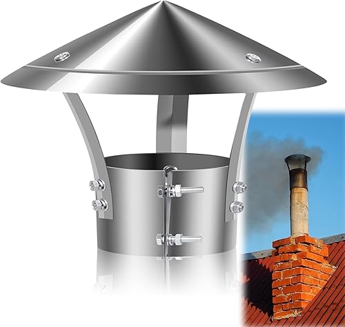 Copri-Camino - 80mm in Acciaio Inox Copertura per Camino, Copertura per Camino, Copertura per Buco del Camino, Tappo per Camino, Cofano per Camino, Tappo per Camino in Acciaio Inox - Honorern